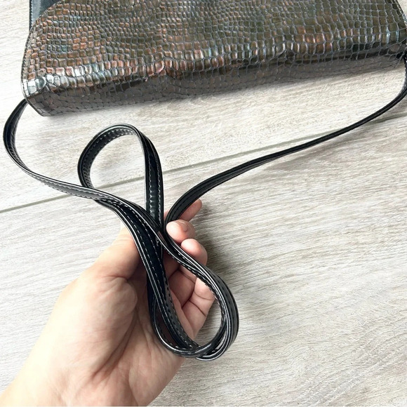 Vintage Naturalizer Mastercraft Patent Leather Croc Leather Clutch Shoulder Bag - Picture 5 of 13